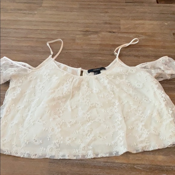 A-line cold shoulder lace crop top - Picture 1 of 2